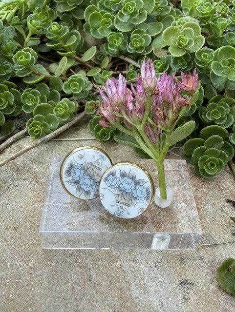 Blue Rose Earrings