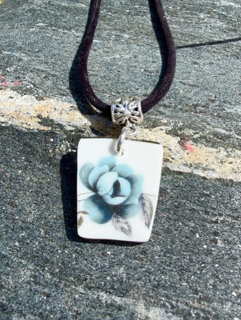 Teal Flower Pendant