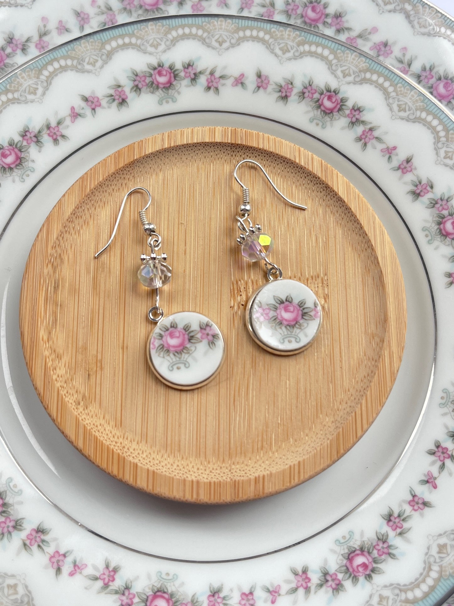 Delicate Pink Rose earrings
